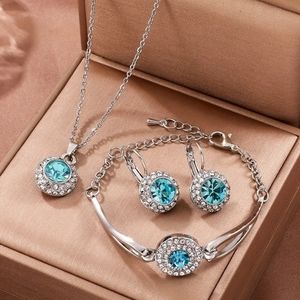 SILVER & TURQUOISE CZ JEWELRY SET